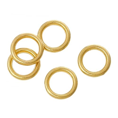 50 Stück – vergoldete 14 mm runde, gelötete, geschlossene Biegeringe – für Schmuckherstellung, Basteln, Scrapbooking von QPSupplies