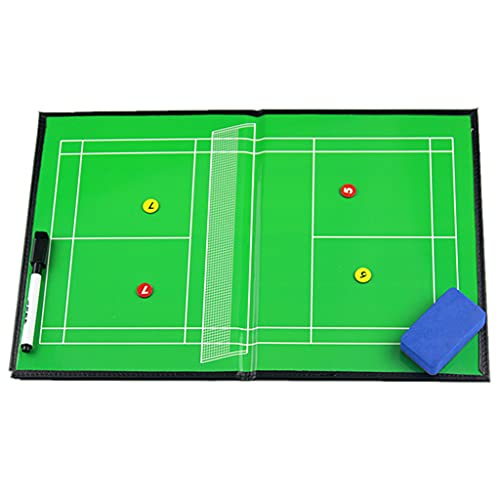 QQAA Badminton Magnetic Coaching Board, Badminton Coaches Board, Faltbare und Tragbare Coaches Tools, mit Markierungsstift, Radiergummi, Aufbewahrungstasche Und Magnet von QQAA