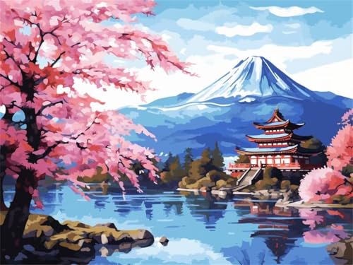 Diamond Painting Erwachsene 5D Diamond Painting Landschaft Japanisch, Full Drill Diamant Painting Bilder, Diamond Painting Set Diamond-Painting Diamant Kunst Malerei für Wand Dekor 30x20cm -YZ1101 von QQFENG