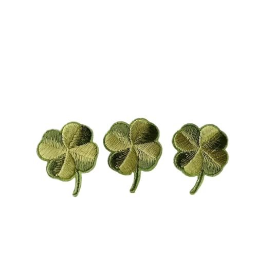 Stickerei-Aufnäher, Aufnäher for Aufbügeln, Aufkleber for Kleidung, Thermo-Applikationen, Aufnäher for Jeans, Taschen, Hemd, for Selbermachen(Four Leaf Clover) von QQNQQ