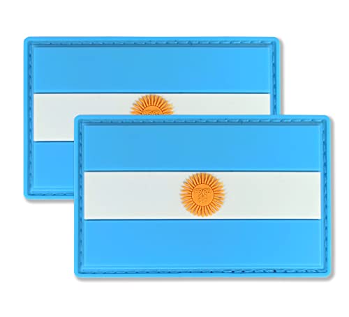 QQSD 2 Stück Argentinien Patch Tactical Argentinien Patch Flag für Rucksack Cap Militär Uniform Klettverschluss PVC Tactical Emblem Patch von QQSD