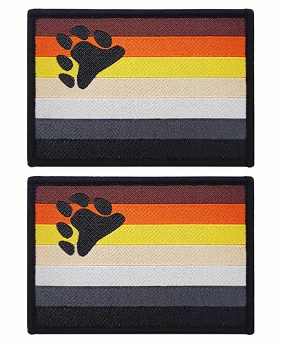 QQSD 2 Stück Bear Pride Flag Patch Bear Brotherhood Military Tactical Patches mit Klettverschluss von QQSD