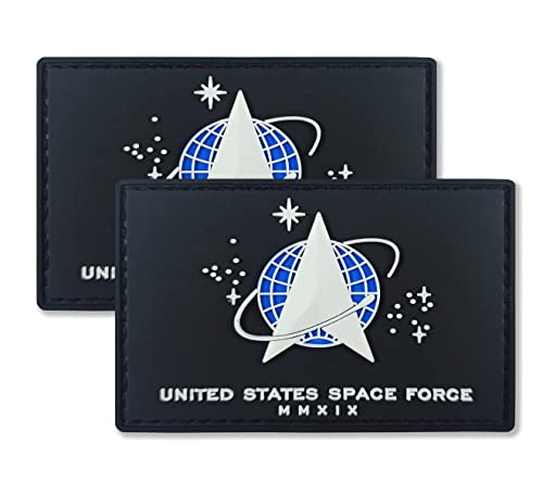 QQSD 2 Stück US Space Force Patch Militär Armee Flagge Patch für Rucksack Kappe Uniform Klettverschluss PVC Tactical Emblem Patch von QQSD