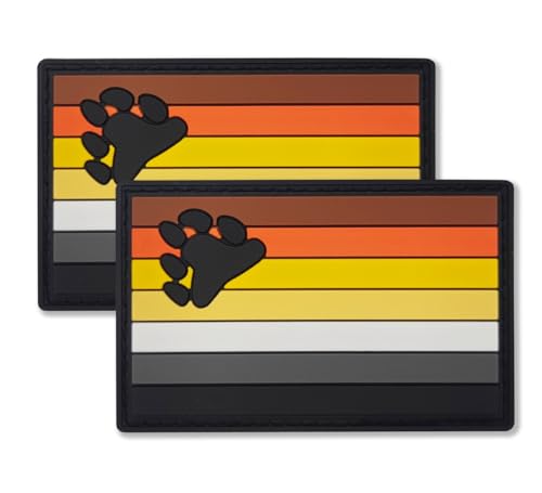 QQSD Bear Pride Flagge, taktischer Militär-Bär-Bruderschaft-Patch, PVC-Klettverschluss, 2 Stück von QQSD