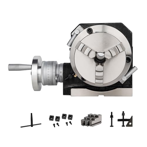 4-Zoll-Indexierkopf für horizontalen oder vertikalen Einsatz, Rotationsachse für CNC-Fräsmaschinen, Teilkopf mit 3-Backen-Spannfutter, Untersetzungsverhältnis 1:72, für Fräs-, Schleif- und Bohrmasch von QQXUAN