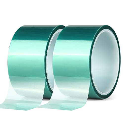 Klebeband for Heimwerkerwerkzeuge, Zubehör, 2 Rollen Polyester-Hochtemperatur-Abdeckband, PET-Klebeband mit Silikonkleber, ideal for Lackieren, Pulverbeschichten, Eloxieren, Leiterplatten, 3D-Druck (1 von QQYDZSW