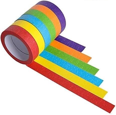 QQYDZSW Klebeband, Abdeckband, Abdeckband for Maler, 2 Rollen 10 mm x 50 m, hochwertige DIY-Klebebänder, perfekt for Malen und Dekorieren, rot(Blau) von QQYDZSW