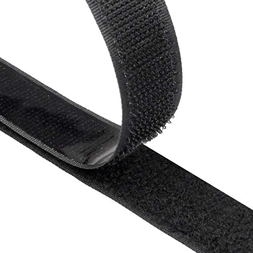 QQYDZSW Klebeband, Klettband, 6 m extra stark, doppelseitiges Klebeband, selbstklebendes Befestigungsband mit Selbstklebender Rückseite, 20 mm breit, schwarz von QQYDZSW