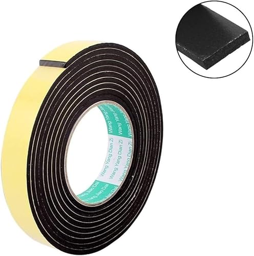 QQYDZSW Klebeband, einseitiges Eva-Schwammband, 1 Stück (5 m), Klebestreifen, Zugluftstopper-Band, dünn(2mm*25mm*5m) von QQYDZSW