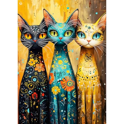 QQYRHN 5D Vintage-Katze Diamond Painting Kit für Erwachsene Anfänger Karikatur Diamant Kunst Kits Vollständiges DIY Kätzchen Diamantstickerei-Set Perfekt zur Entspannung und Dekoration 30x40 cm QQYRHN 5D Vintage-Katze Diamond Painting Kit für Erwachsene Anfänger Karikatur Diamant Kunst Kits Vollständiges DIY Kätzchen Diamantstickerei-Set Perfekt zur Entspannung und Dekoration 30x40 cm von QQYRHN