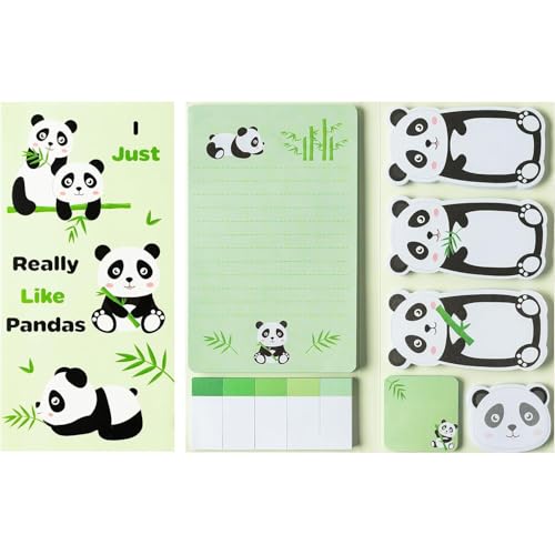 QRKPVHD 550Blätter Pandas Cartoon Tiere Haftnotizen Set Süße Sticky Notes Cartoon Tiere Selbstklebende Haftnotizzette für Büro Studie Hause Kleine Geschenke Für Schüler Kindergeburtstag von QRKPVHD