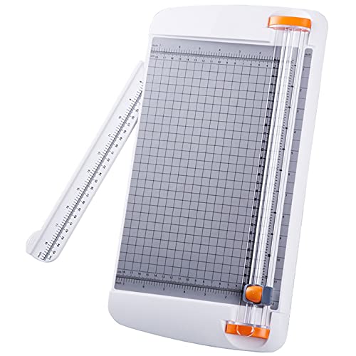 Papierschneider, Papierschneidemaschine, Guillotine-Papierschneider, A4, Scrapbooking, mit automatischer Sicherheitssicherung und seitlichem Lineal zum Schneiden von Coupons, Bastelpapier und Fotos von QRTERTYG