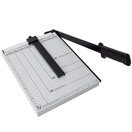 QRTERTYG Papierschneider Papierschneider A4, Papierschneider 12" Schnittlänge mit seitlichem Lineal, 10 Blatt Kapazität, Klare Schneidführungsgitter, für Büros, Schulen, Zuhause von QRTERTYG