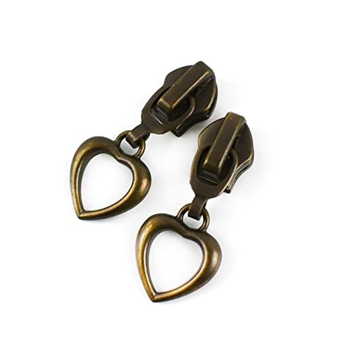 QRXALISA Reißverschluss 5/10 stücke Reißverschluss Slider for Nylon Reißverschluss Jackset Kleidung Reparatur Kit Zips Head Pulls DIY. Tasche Nähzubehör Reißverschluss Zipper(Bronze,10Pcs) von QRXALISA