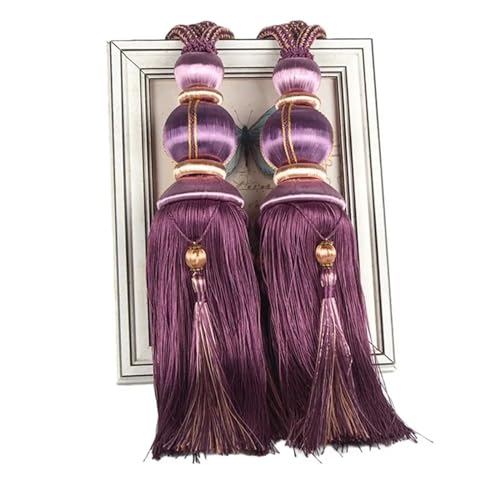 1 Paar Vorhang Raffhalter Laterne Quaste Vorhang Schnalle Einzigen Hängenden Ball Seil Halter for Fenster Vorhänge Vorhang Zubehör(Purple) von QSCTYG