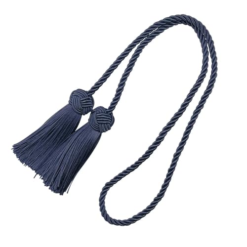 2Pc Quaste Tieback Vorhang Halter Schnalle Seil Polyester Handgemachte Hängende Kugel Fringe Dekoration for für Wohnzimmer Zubehör(12166 Navy) von QSCTYG