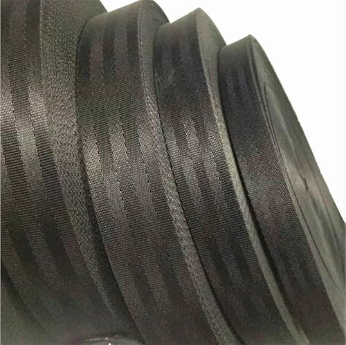 QSCTYG 10 Yards Nylon-Gurtband, Sicherheitsgurt, Computer-Jacquard-Band, Rucksack-Umreifung, Nähen, Tasche, Gürtel, Zubehör(Black 20mm) von QSCTYG