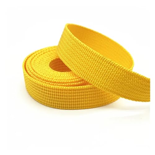 QSCTYG 2 Yards 20 mm Canvas-Band, Gürteltaschen-Gurtband, Nylon-Gurtband, Haustier-Gurtband, Rucksack-Umreifung, Nähen, Tasche, Gürtel, Zubehör(Yellow) von QSCTYG