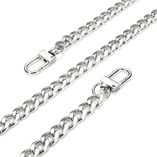 QSCTYG 20/40/60/80/100 / 120cm Metallkette DIY. Gold Silber Bag Strap Ersatz Geldbörse Kette Umhängetasche Riemen for kleine Handtasche(Silver,80cm) von QSCTYG