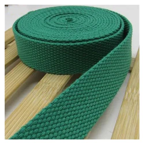 QSCTYG 38mm 5Meter Canvas Gurtband Gürteltasche Gurtband Baumwolle Gurtband Nylon Gurtband DIY Rucksackgurt Nähen Tasche Gürtel Hundezubehör(Grass Green) von QSCTYG