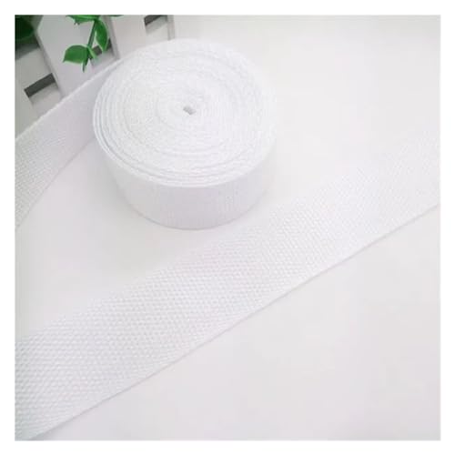 QSCTYG 38mm 5Meter Canvas Gurtband Gürteltasche Gurtband Baumwolle Gurtband Nylon Gurtband DIY Rucksackgurt Nähen Tasche Gürtel Hundezubehör(White) von QSCTYG