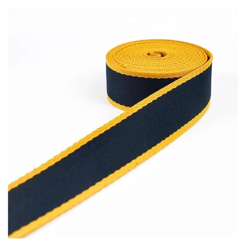 QSCTYG 4 m 38 mm Polyester-Baumwoll-Gurtband, Gepäck, Rucksackgurt, Band, DIY-Taschenband, Bekleidungsdekoration, Spitze, Nähen, Schrägband(BlackYellow) von QSCTYG