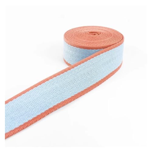 QSCTYG 4 m 38 mm Polyester-Baumwoll-Gurtband, Gepäck, Rucksackgurt, Band, DIY-Taschenband, Bekleidungsdekoration, Spitze, Nähen, Schrägband(BluePink) von QSCTYG