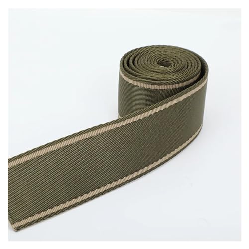 QSCTYG 4 m 38 mm Polyester-Baumwoll-Gurtband, Gepäck, Rucksackgurt, Band, DIY-Taschenband, Bekleidungsdekoration, Spitze, Nähen, Schrägband(GreenKhaki) von QSCTYG