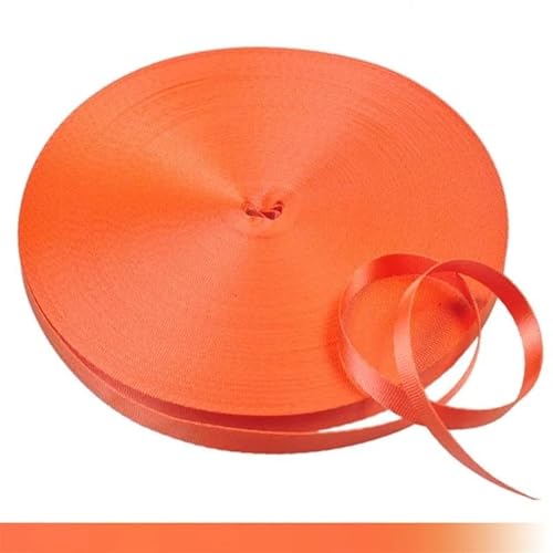 QSCTYG 45 Meter 10 mm buntes Nylon-Gurtband, Schrägband for handgefertigte Arbeitskarten, Gurt, Kleidung, Nähzubehör(Orange) von QSCTYG