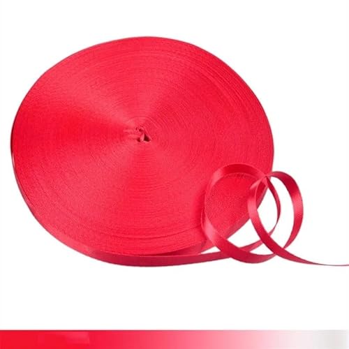 QSCTYG 45 Meter 10 mm buntes Nylon-Gurtband, Schrägband for handgefertigte Arbeitskarten, Gurt, Kleidung, Nähzubehör(Red) von QSCTYG