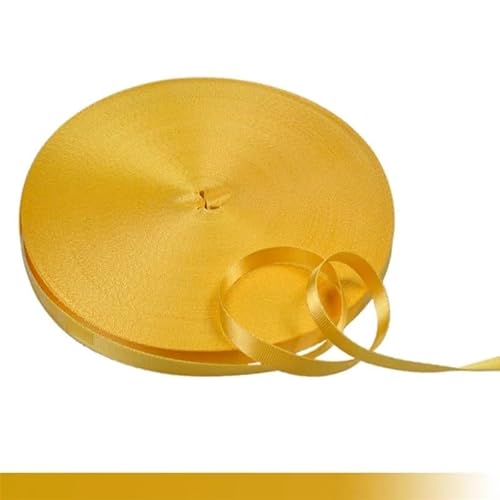 QSCTYG 45 Meter 10 mm buntes Nylon-Gurtband, Schrägband for handgefertigte Arbeitskarten, Gurt, Kleidung, Nähzubehör(Yellow) von QSCTYG