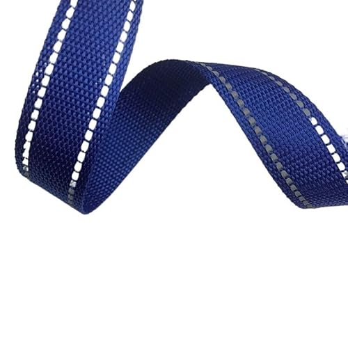 QSCTYG 5 Meter 15 mm 5/8 Zoll Polyester-Gurtband mit reflektierendem Streifen, Rucksackgurt, DIY-Handwerk, Haustierhalsband, Leine, Zubehör(Royal Blue 15mm) von QSCTYG