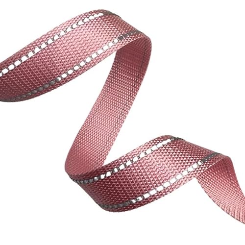 QSCTYG 5 Meter 15 mm reflektierende Linie Polyester-Gurtband 1 mm dick DIY Haustierhalsband Rucksackgurt Gürtel Nähzubehör 10 Farben(Pink 15mm) von QSCTYG