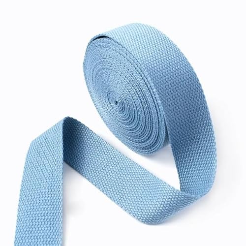 QSCTYG 5 Meter 20/25/32/38 mm 1,3 mm Dickes Baumwoll-Gurtband, Taschengurt, Bekleidungsbänder, Gürtel, DIY, Kleidung, Nähband, Schrägband(Blue,20mm) von QSCTYG