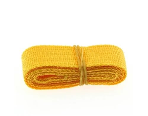 QSCTYG 5 Meter 25 mm Canvas-Band, Gürteltasche, Baumwoll-Gurtband, Polyester/Baumwoll-Gurtband, Rucksack-Umreifung, Nähen, Tasche, Gürtel, Zubehör(Yellow 5M) von QSCTYG