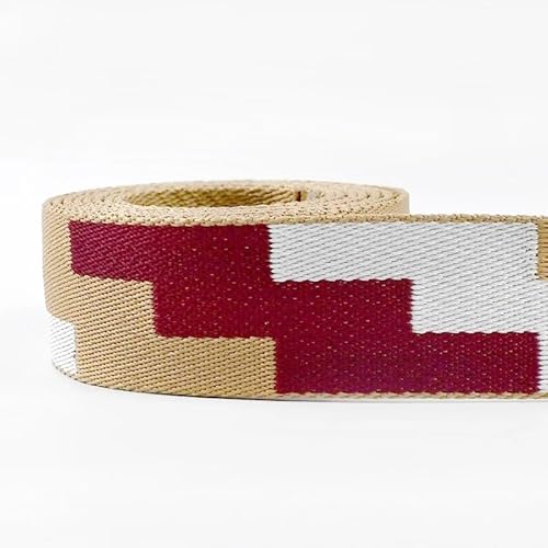 QSCTYG 5 Meter 38 mm Jacquard-Gurtband for Taschengurt, ethnisches Band, Gepäck, Dekor, Nähen, Schrägband, DIY-Gürtel, Schuhe, Zubehör(RD050-04) von QSCTYG