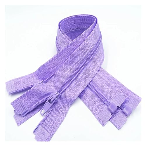 QSCTYG 5-teiliger Reißverschluss mit offenem Ende, 20 cm bis 60 cm, geeignet for das Nähen von Kleidungsstücken(Light Purple,40CM_5PCS) von QSCTYG