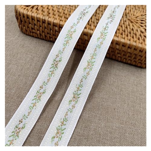 QSCTYG 5Yards 25-35MM Schöne Glänzende Kleine Blume Bestickt Jacquard Band Gurtband Spitze for DIY Haar Ornamente Haustier Halsband Zubehör(01 25MM) von QSCTYG