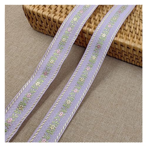 QSCTYG 5Yards 25-35MM Schöne Glänzende Kleine Blume Bestickt Jacquard Band Gurtband Spitze for DIY Haar Ornamente Haustier Halsband Zubehör(06 25MM) von QSCTYG