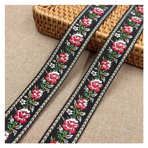 QSCTYG 5Yards 25-35MM Schöne Glänzende Kleine Blume Bestickt Jacquard Band Gurtband Spitze for DIY Haar Ornamente Haustier Halsband Zubehör(14 35MM) von QSCTYG