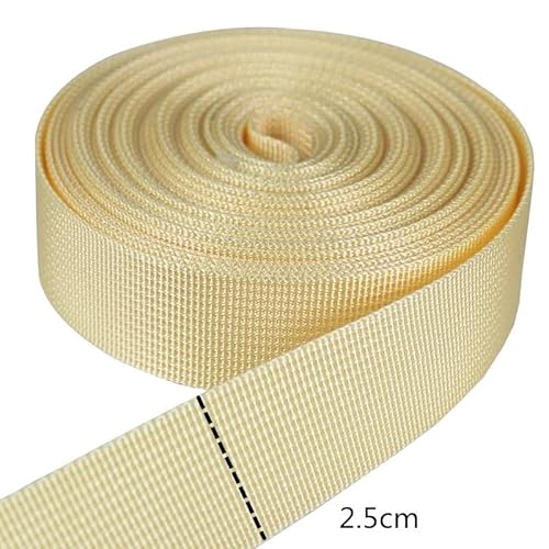 QSCTYG 6M * 25mm Bunte PP Gurtband Band Band Band Hund Kragen Harness Rucksack Tasche Gürtel DIY Gurtband nähen Zubehör(Beige) von QSCTYG