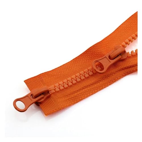 QSCTYG 80/90 cm Doppelschieber Open-End-Reißverschluss Jacke Reißverschlussschloss for DIY Handarbeit Nähen Reißverschluss Dekorationszubehör(Orange,80CM_5#) von QSCTYG