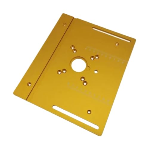 Zimmermannsplatz, Frästisch-Einlegeplatten, Aluminiumlegierung, Holzfräsen, Flip-Board-Trimmmaschine, Gravur-Hilfswerkzeug mit Gehrungslehre,Quadratisches Werkzeug(Gold,A) von QSQSQ