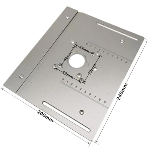 Zimmermannsplatz, Frästisch-Einlegeplatten, Aluminiumlegierung, Holzfräsen, Flip-Board-Trimmmaschine, Gravur-Hilfswerkzeug mit Gehrungslehre,Quadratisches Werkzeug(Silver,A) von QSQSQ