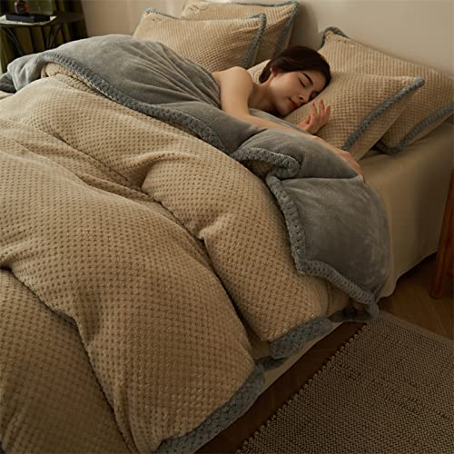 QTANZIQI Bettbezug-Set für King-Size-Betten, weiche, Flauschige, warme und Bequeme Bettwäsche, Winter-Flanell-Bettbezug, Woll-Bettbezug, Dicke, warme Bettwäsche von QTANZIQI