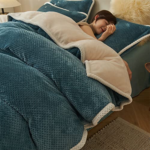 QTANZIQI Bettbezug-Sets für King-Size-Betten, Bettbezug für King-Size-Betten, Einzelbett, Kissenbezug, Winter-Flanell-Bettbezug, Woll-Bettbezug, Dicke, warme Bettwäsche von QTANZIQI