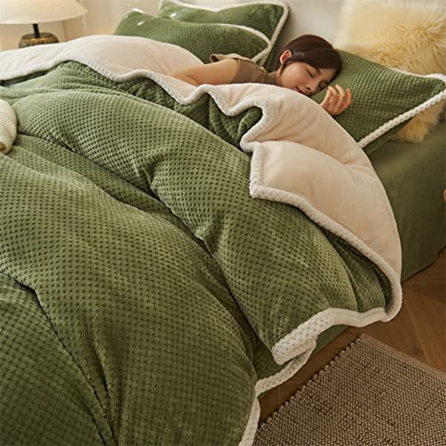 QTANZIQI Bettwäsche-Set für King-Size-Betten, Fleece-Bettbezug für Super-King-Size-Betten, Winter-Flanell-Bettbezug, Woll-Bettbezug, Dicke, warme Bettwäsche von QTANZIQI