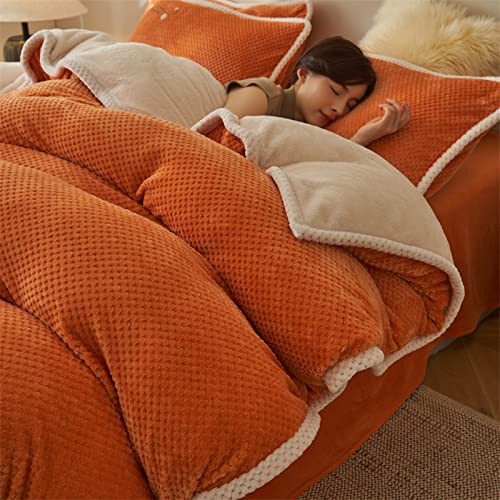 QTANZIQI Fleece-Bettlaken für Doppelbett, Mädchen-Bettwäsche-Set 4-teilig, Winter-Flanell-Bettbezug, Woll-Bettbezug, Dicke warme Bettwäsche von QTANZIQI