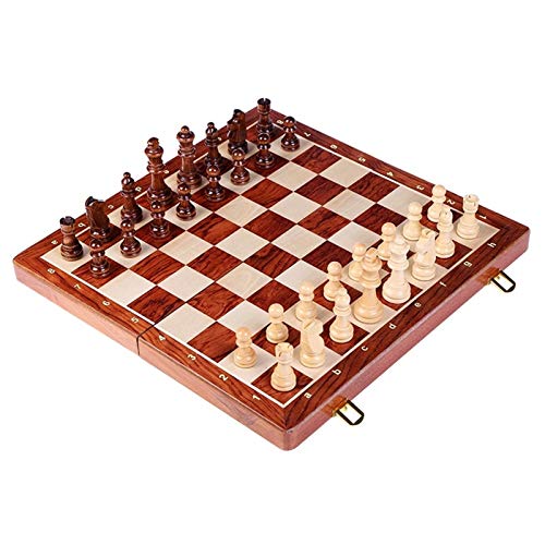 QTANZIQI Internationales Schach-Faltschach-Set, handgefertigte Holzfiguren, Walnuss-Schachbrett, Kinder-Geschenk, Brettspiel-Set, internationale Schachfiguren von QTANZIQI