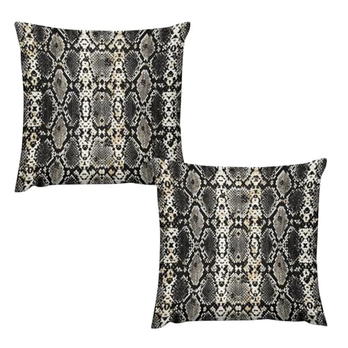 QTAVETEND Wasserfarbenes, batikfarbenes Schlangenhaut-Design, 2 Stück, Sofakissenbezüge, Dekoration, Schlafzimmer, Wohnzimmer, Sofa, 50 x 50 cm von QTAVETEND